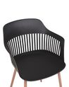 Conjunto de 2 sillas de comedor negro/madera clara BERECA_783808
