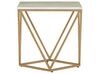 Table appoint carrée effet marbre beige / pied or 50 x 50 cm MALIBU_791857