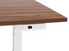 Sötétbarna és fehér elektromosan állítható íróasztal 160 x 72 cm DESTINES_899370