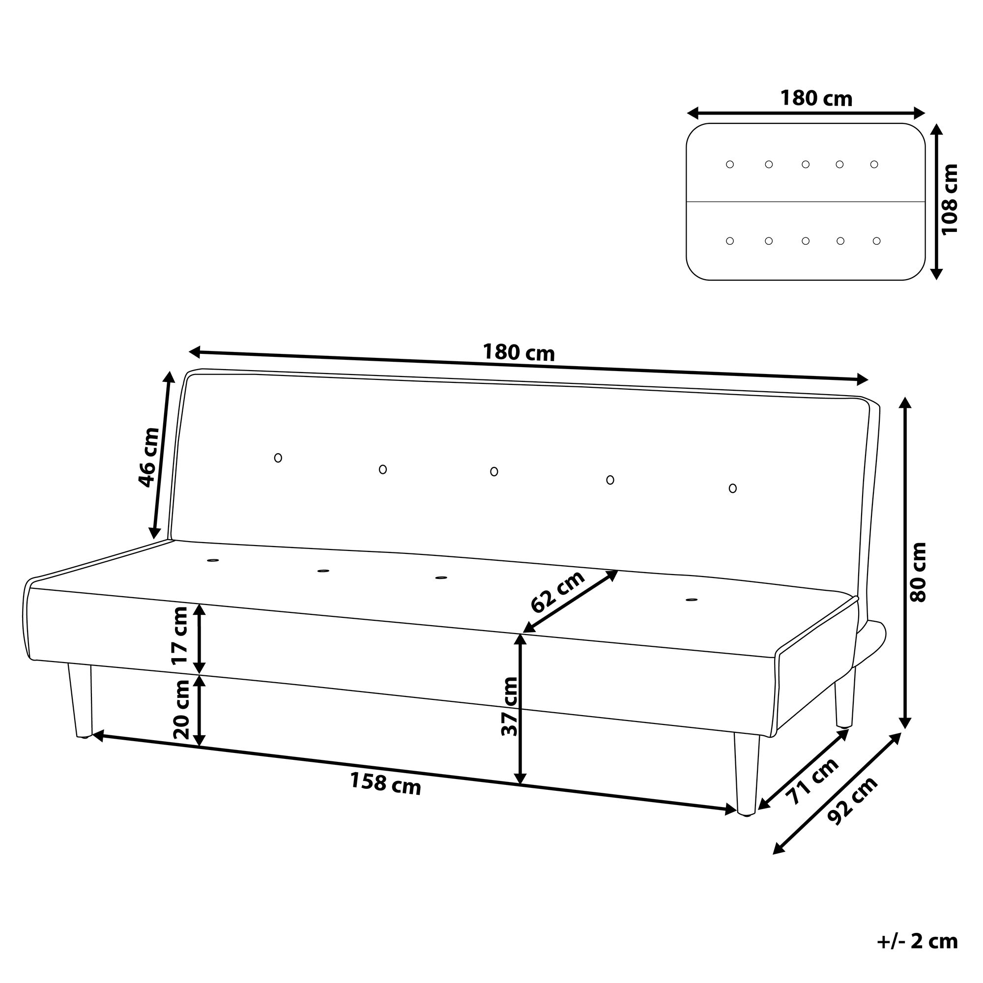 Sofa rozkładana jasnoszara VISBY