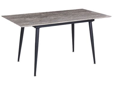 Mesa de jantar extensível efeito de pedra cinzenta 120/150 x 80 cm EFTALIA