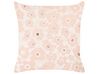Set of 2 Velvet Cushions Floral Pattern 45 x 45 cm Beige and Pink TRITELEIA_857799