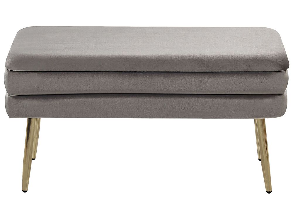 Bank mit Stauraum Samtstoff grau DURHAM | Beliani.de