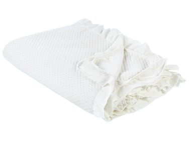 Cotton Bedspread 220 x 240 cm White HATTON 