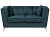 2 Seater Velvet Fabric Sofa Teal GAULA_706284