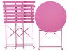Balkonset Stahl rosa zusammenklappbar FIORI_906115