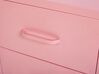 Mesa de cabeceira com 2 gavetas em metal rosa MALAVI_782706