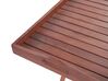 Balkonset Akazienholz dunkelbraun verstellbar Auflagen cremeweiß TOSCANA_804078