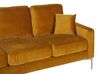 Sofa 3-osobowa welurowa żółta GAVLE_813736