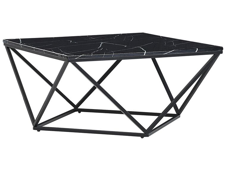 Konferenční stolek s mramorovým efektem černý MALIBU_791611