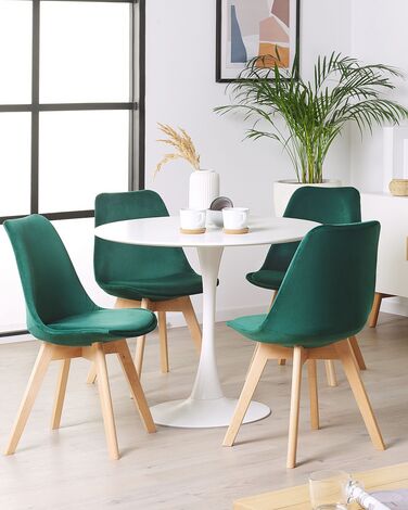 Set of 2 Velvet Dining Chairs Green DAKOTA II