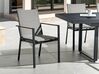 Conjunto de 4 sillas de jardín de metal negro/gris/madera clara BUSSETO_843313