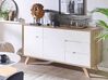 3 Drawer Sideboard White and Light Wood FORESTER_797290