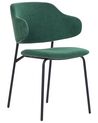 Set of 2 Fabric Dining Chairs Green KENAI_874473