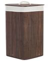 Cesto em madeira de bambu castanha escura e branca 60 cm MATARA_849002
