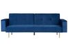 Velvet Sofa Bed Blue VISNES_729750