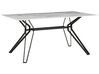 Dining Table with Glass Top 160 x 90 cm Marble Effect with Black BALLINA_794024