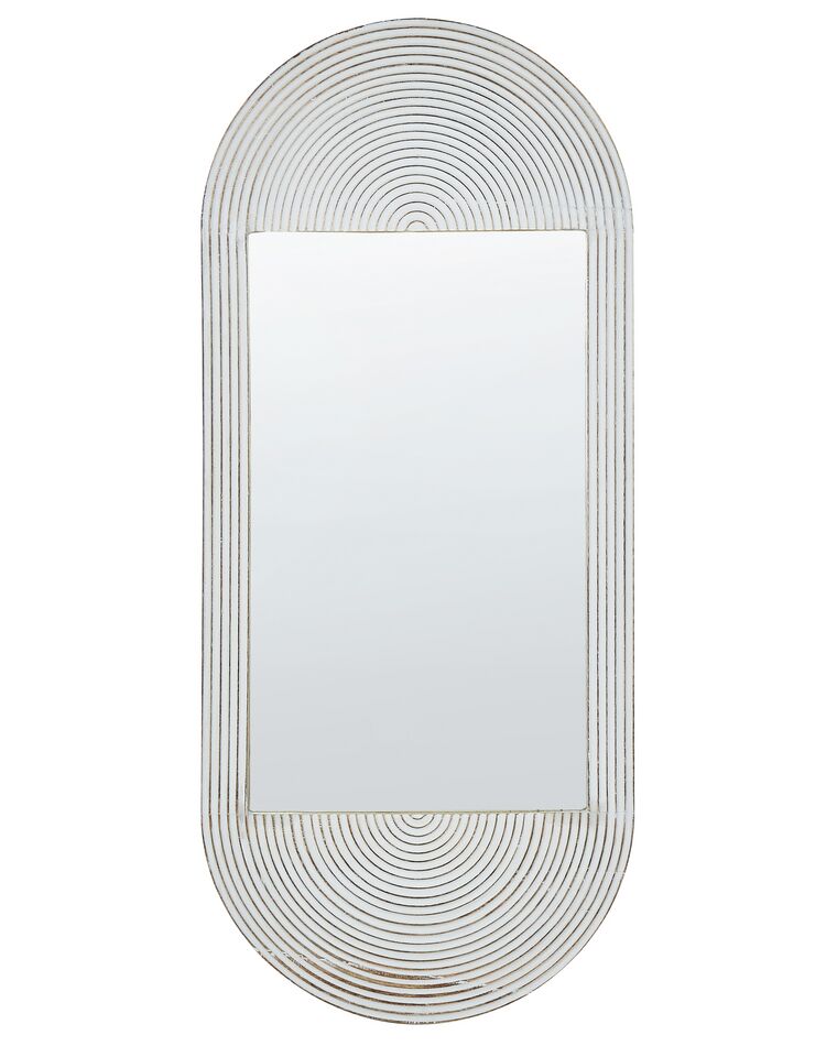 Wooden Wall Mirror 56 x 130 cm Off-White BRIANT_899760