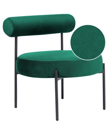 Sessel Samtstoff smaragdgrün / schwarz ALPHA