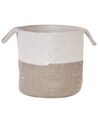 Set of 2 Cotton Baskets White and Beige PAZHA_840625