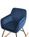 Fotel bujany welurowy ciemnoniebieski LIARUM_800178