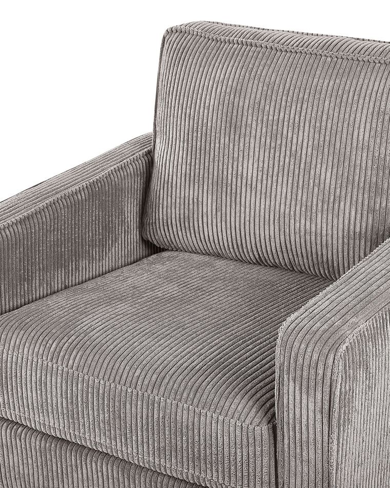 Jumbo Cord Armchair Grey VIND Beliani.at