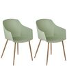 Set of 2 Dining Chairs Light Green FONDA II_862004