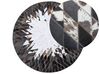 Teppich Kuhfell schwarz / weiß ⌀ 140 cm Patchwork Kurzflor KELES_742803