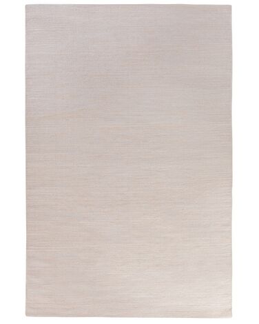 Teppich Baumwolle beige 140 x 200 cm Kurzflor DERINCE