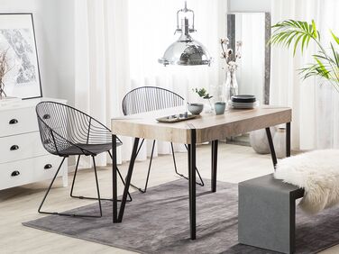 Spisebord 130 x 80 cm brungrå/svart CAMBELL