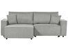 Canapé d'angle à droite en tissu gris avec rangement KARILA_886069
