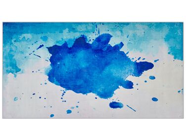 Teppich blau 80 x 150 cm Flecken-Muster Kurzflor ODALAR