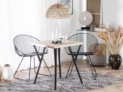 Ruokapöytä vaalea puu/musta 70 x 70 cm BRAVO Ruokapöytä vaalea puu/musta 70 x 70 cm BRAVO