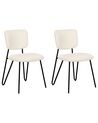Set of 2 Boucle Dining Chairs Off-White NELKO_887338