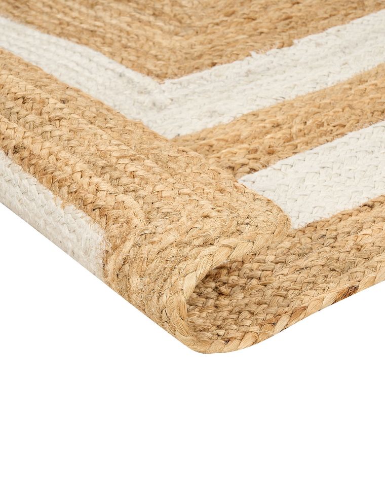 Jute Area Rug 300 x 400 cm Beige GEMEREK Beliani.co.uk