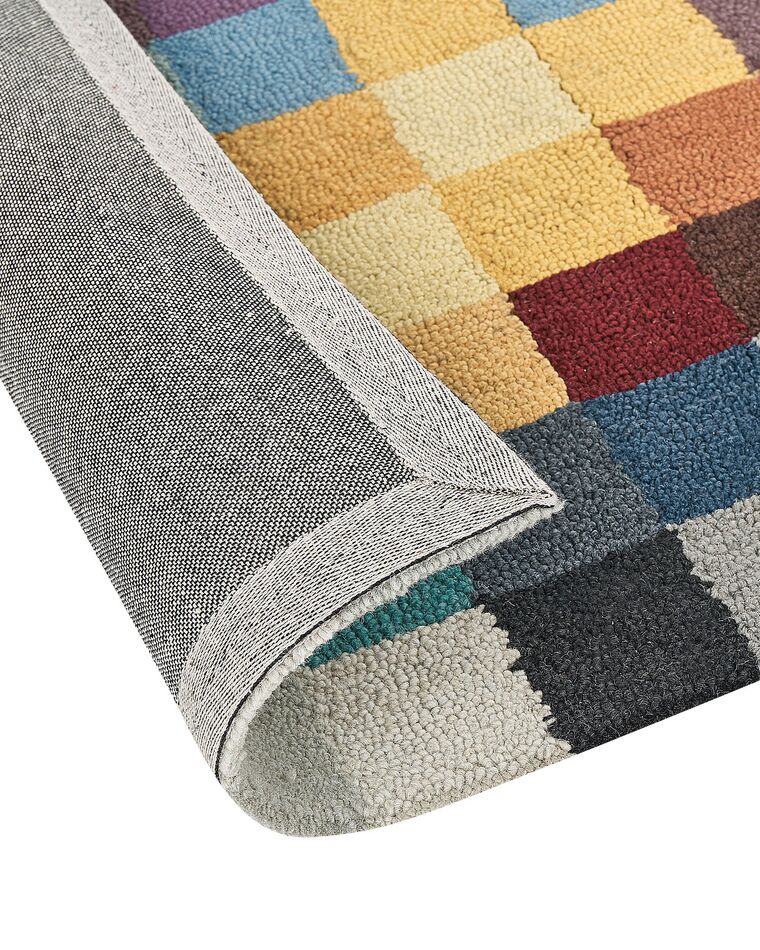 Wool Area Rug 200 x 200 cm Multicolour KANDIRA Beliani.co.uk