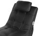 Chaise-longue em pele sintética preta com coluna Bluetooth e porta USB SIMORRE_775908