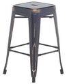 Set of 2 Steel  Stools 60 cm Black with Gold CABRILLO_694360