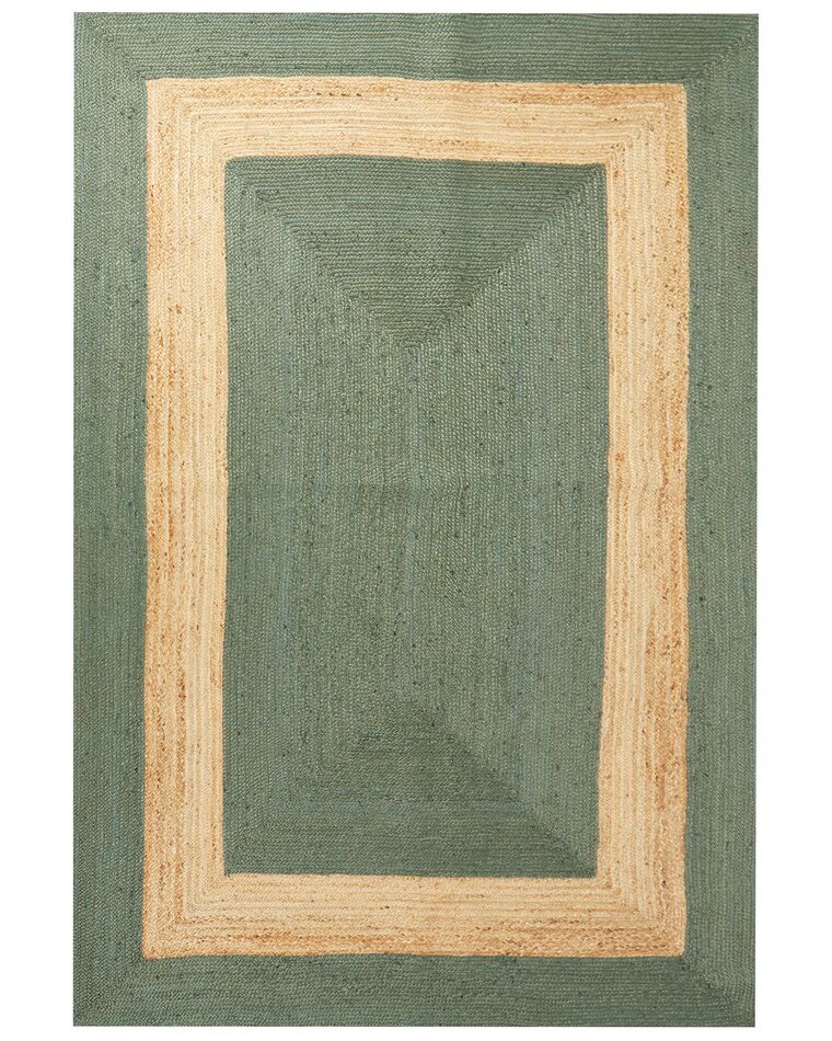 Teppich Jute grün / beige 200 x 300 cm geometrisches Muster Kurzflor KARAKUYU_903906