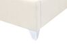 Cama con somier de terciopelo blanco crema 140 x 200 cm LUBBON_882161