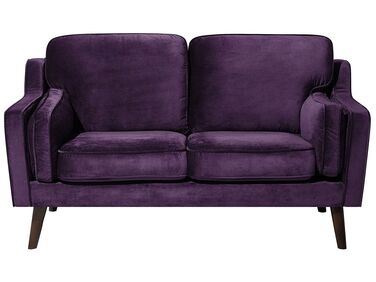 Sofa 2-osobowa welurowa fioletowa LOKKA
