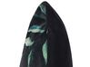 Set of 2 Velvet Cushions Leaf Pattern 45 x 45 cm Green and Black TOADFLAX_818798