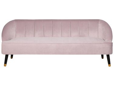 Soffa 3-sits sammet rosa ALSVAG