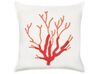 Conjunto de 2 almofadas decorativas com motivo de coral em algodão branco 45 x 45 cm CORAL_893037