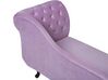 Chaise longue fluweel violet rechtszijdig NIMES_712580