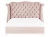 Zamatová posteľ 180 x 200 cm pastelová ružová AYETTE_905338