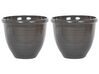 Set of 2 Plant Pots ⌀ 49 cm Brown TESALIA _841979