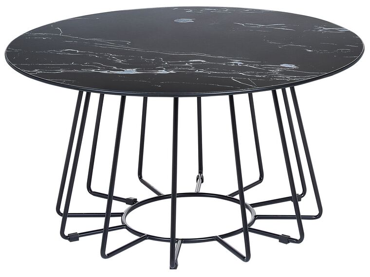 Konferenční stolek s mramorovým efektem černý BERNIE_851335