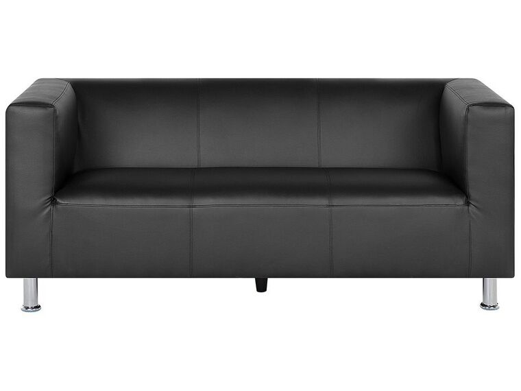 3-istuttava sohva keinonahkainen musta FLORO_738494