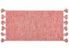 Teppich Baumwolle rot 80 x 150 cm mit Quasten NIGDE_848787